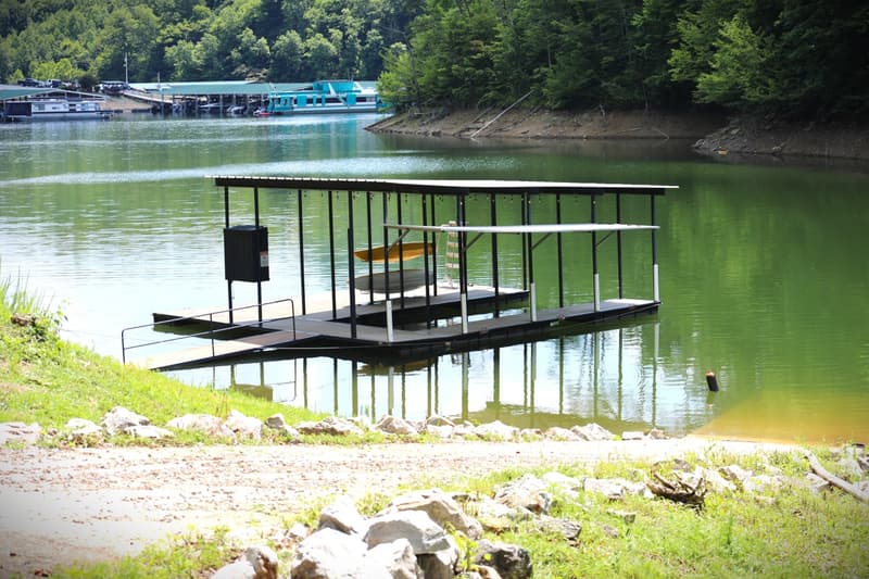 Blue Haven's covered dock and swim deck