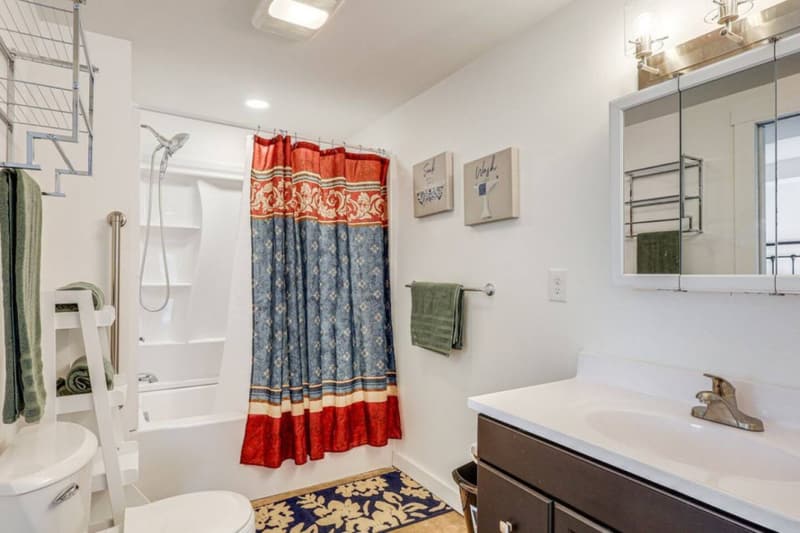 Lower-level shared bathroom