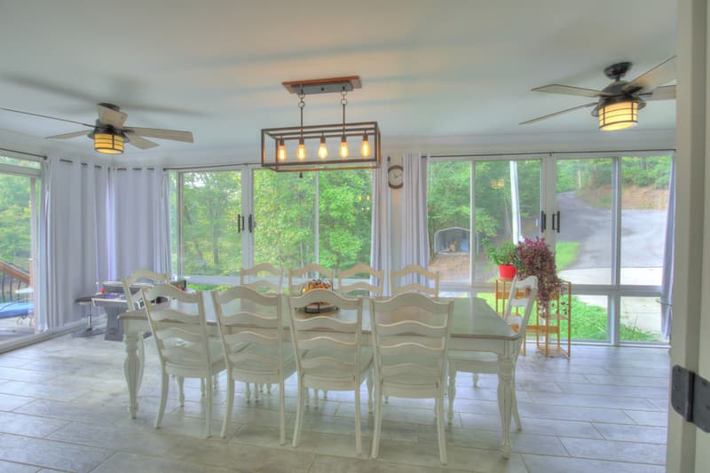 Sunroom dining table for 10