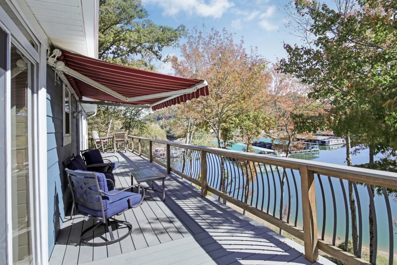 Covered front porch with awning