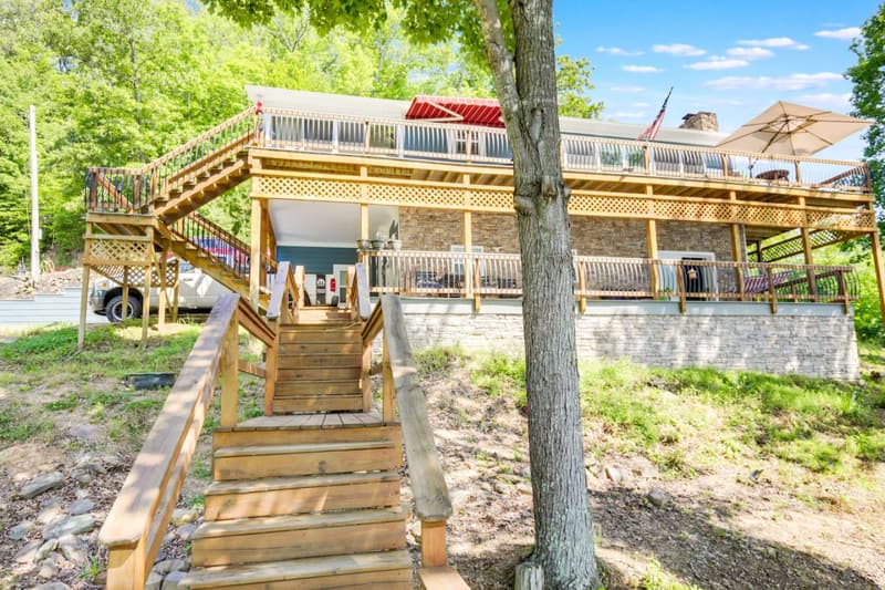 The house seen from the dock stairs