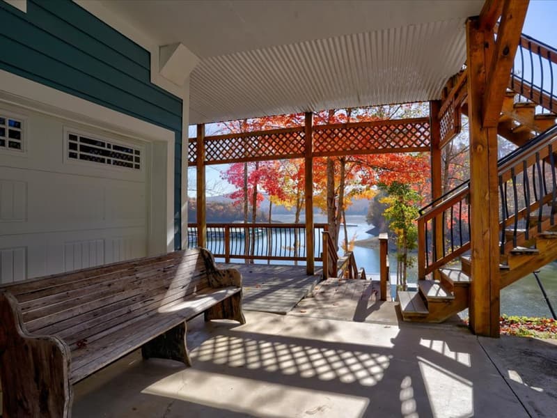 Lower-level covered patio and stairs